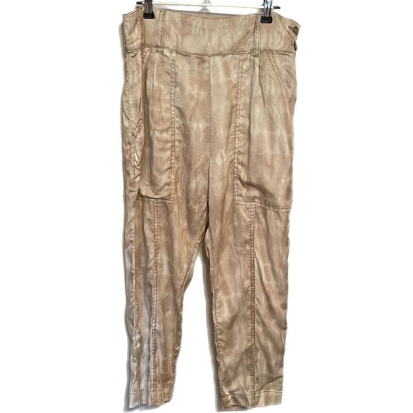 Anthropologie Mitra Relaxed Tie Dye Pants Cream Tan Women's Size 4 - Picture 7 of 14